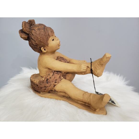 1980's Lee Bortin Signed Clay Sculpture BALLARINA GIRL Figure ALMOST READY - Picture 5 of 6